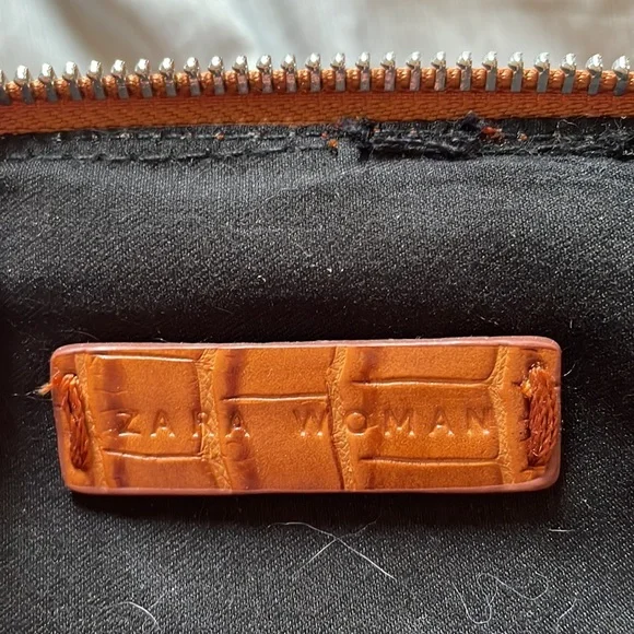 Zara cross body purse in faux crocodile with tortoise shell handles - Picture 6 of 6